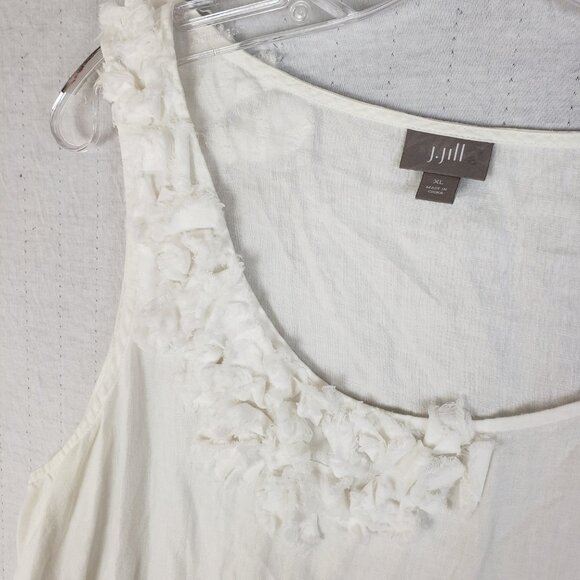 J Jill 100% Linen Tunic Top White Sleeveless size XL Lagenlook - Picture 2 of 9